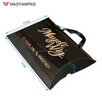 Boîte à oreiller de luxe portable écologique avec logo personnalisé, doublure en éponge et pelliculage mat pour extensions de cheveux naturels