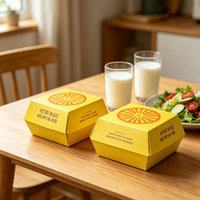 Boîtes à sandwich pour hamburgers, contenants alimentaires rectangulaires en papier kraft biodégradable de qualité alimentaire, personnalisables, avec couvercles