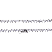 Bijoux bling brillant lec out cristal de Zircon cubique 925 chaîne de tennis en argent Sterling collier d'épine de glace pour unisexe