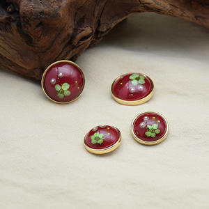 Bukwang – boutons en résine à fleurs séchées, design fantaisie, boutons ronds en métal pour vêtements pour femmes - Product Image 4
