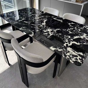 Bàn ăn đá cẩm thạch cao cấp phong cách Ý hiện đại, dành cho phòng khách, nội thất gia đình, sức chứa 8 người, bảo hành 2 năm - Product Image 2