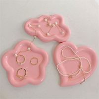 Plateau à bijoux en résine, forme nuage, cœur, fleur, plat de rangement décoratif pour vanité, présentoir de cadeaux