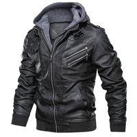 Veste en cuir de moto pour homme, coupe ajustée, grande taille, design automne