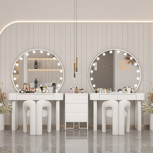 Coiffeuse de luxe très vendue avec tiroirs durables, étagère de chambre, grand miroir à ampoules et rangement pour maquillage - Fabricant - Product Image 1