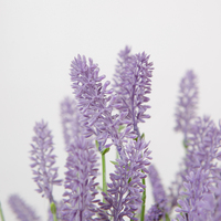 Tanaman Buatan Dekorasi Meja, Bunga Buatan Lavender 46Cm dengan Pot Semen