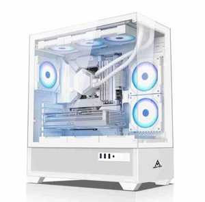 Venta al por mayor de fábrica Atx <span class=keywords><strong>Gaming</strong></span> <span class=keywords><strong>PC</strong></span> Case White Mid Tower Gamer Case MATX Micro Desk Gabinete de computadora de vidrio templado para escritorio - Product Image 1