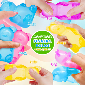 Wholesale Custom Bear <b>Squeeze</b> Bear Maltose Fidget Stress <b>Ball</b> Toys Custom Logo Printed Unisex Products Transparent Sugar Bear - Product Image 5