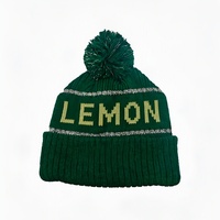 Casquette unisexe tendance en tricot informatique à rayures géométriques LEMON, 100 % acrylique, pour adultes, décontractée, idéale pour les voyages