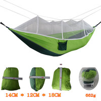 Moustiquaire en nylon de camping portable et hamacs de pluie sac de voyage en plein air avec conception de parachute pliable
