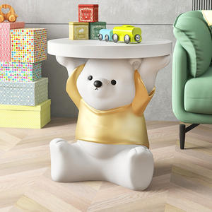 Grande Sculpture d'Ours Mignon en Résine Souple, Plateau de Rangement, Nouvelle Tendance, Ornement et Accessoire de Salon pour la Maison - Product Image 3