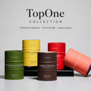 <span class=keywords><strong>Bougie</strong></span> parfumée personnalisée, marque TopOne, couvercle en alliage de zinc industriel, <span class=keywords><strong>bougie</strong></span> en cire de soja pour coffret cadeau de luxe, prix de gros - Product Image 1