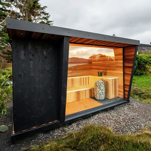 Buiten sauna van rode cederhout, 6-persoons, met elektrische verwarming, <span class=keywords><strong>spa</strong></span> baden, sauna, buiten, relax, nat, verlicht, houten sauna voor buiten. - Product Image 3