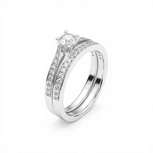 Bagues en diamant rond pour femmes, diamants naturels et de laboratoire - Product Image 1