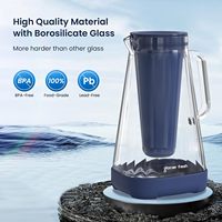 Pichet à eau en verre GLACIER FRESH de 10 tasses avec 2 filtres, membrane UF de 0,2 micron, verre de qualité alimentaire FDA pour la maison