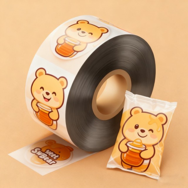 Winning Food Grade Mylar Roll Film for Sauce and Honey Gummy Packaging Glossy Surface Custom Logo