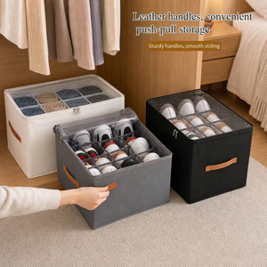 Boîte de rangement pliable grande capacité pour chaussures avec couvercle, anti-poussière et étanche, pour bottes et vêtements, multifonctionnelle pour chambre à coucher - Product Image 6