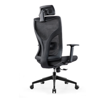 Chaise de bureau ergonomique PM-3069, design contemporain, appui-tête réglable, soutien lombaire, maille respirante pour la maison, le bureau et l'école