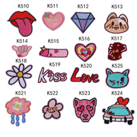 Patchs thermocollants brodés en forme de cœur/diamant, colorés, pour accessoires vestimentaires - Vente chaude transfrontalière