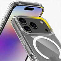 Coque de téléphone transparente en TPU et PC avec chargement magnétique sans fil, antichoc, pour iPhone 14-17, fabricant OEM ODM Chine