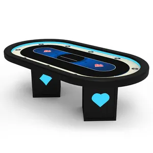 YH Exquisite LED Decoration Gambling Texas Poker Table With Poker Lighting Legs