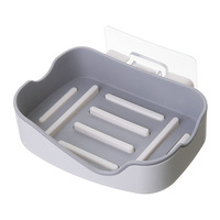 Porte-savon double couche imperméable avec étagère d'égouttage adhésif fort sans perçage mural pour décor de rangement de salle de bain à la maison