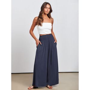 Pantalon Palazzo pour femme FOXA, longueur maxi, taille élastique, coupe ample à jambes larges, avec poches, respirant, décontracté, pour la détente - Product Image 3