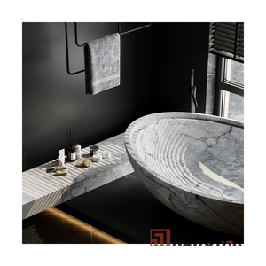 หินธรรมชาติรูปไข่/สี่เหลี่ยมผืนผ้า/สี่เหลี่ยม/วงกลม/โคนอร์/วงรีอิสระ/ฐานหินแกรนิต/หินอ่อนอ่างอาบน้ำห้องน้ำอ่างอาบน้ำ - Product Image 3