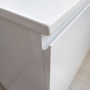 Espejo de tocador cuadrado de baño de resina blanca brillante alto independiente del fabricante de China - Product Image 2