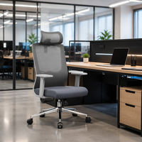 Chaise de bureau ergonomique moderne de luxe respirante à dossier haut pivotant personnalisable pour poste de travail de centre d'appels commercial