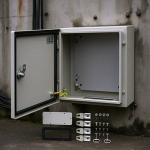 4X Steel <b>Electrical</b> <b>Box</b> 12x12x6 Inch Ip66 <b>Waterproof</b> Outdoor Indoor Enclosure Distribution Powder Coated D0100HAMHIW NEMA 4X Ste - Product Image 5