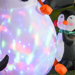 Décoration de jardin gonflable de Noël DB Snowman, 8 pieds, illuminée avec des pingouins - Product Image 6