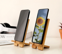Support de charge de bureau en bambou personnalisé avec logo, support de téléphone portable pour table, lit, support de téléphone intelligent, rangement