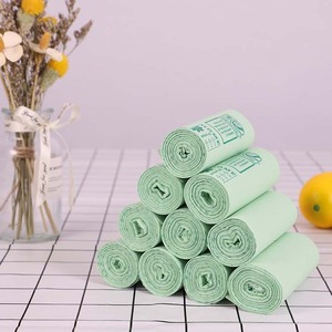 Factory compostable recyclable black 4 8 10 roll bin liners biodegradable trash plastic garbage bags