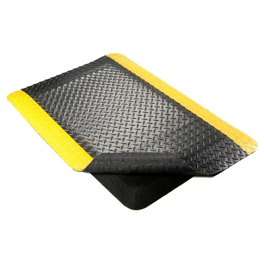 Tapis de sol anti-fatigue Tapis anti-fatigue en caoutchouc conducteur antidérapant antistatique Couleur jaune et noire