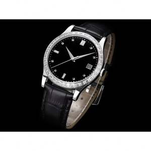 Montre mécanique de luxe automatique en cuir de vachette pour femmes et hommes, avec mouvement 324 de haute qualité, lunette sertie de diamants et calendrier, idéale pour le dropshipping - Product Image 2