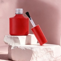 Flacon vide en verre pour vernis à ongles gel UV, luxe, mini format 5ml 6ml, OEM/ODM, noir et rouge, conteneurs plats en stock avec bouchons et pinceaux