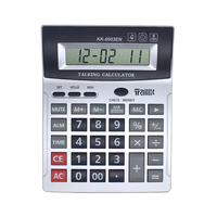 Calculatrice vocale numérique multifonctionnelle de bureau avec grand écran LCD 8 chiffres, calendrier, alarme, piles et touches de piano