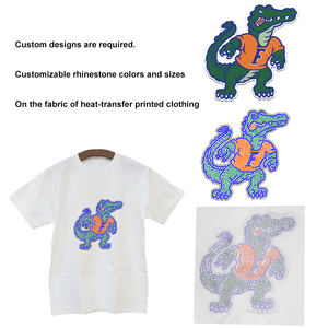 批发定制徽标文字珠光水晶水钻热转印贴片，适用于服装、鞋子、T恤、连帽衫 - Product Image 3