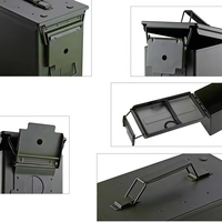 Boîte à munitions en métal étanche Safewell, boîte de rangement robuste en acier pour munitions, conteneur sécurisé pour équipement métallique pour le camping et le tir