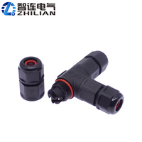 Connecteur de câble étanche IP67 en nylon L20 à 2, 3 ou 4 broches, 300V 20/10A, mâle/femelle, type T, borne à vis, noir, 6-10mm, Zlconnector