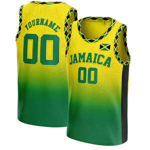 Dropshipping pakaian basket negara Karibia kustom sublimasi atasan basket desain Jamaika - Product Image 1