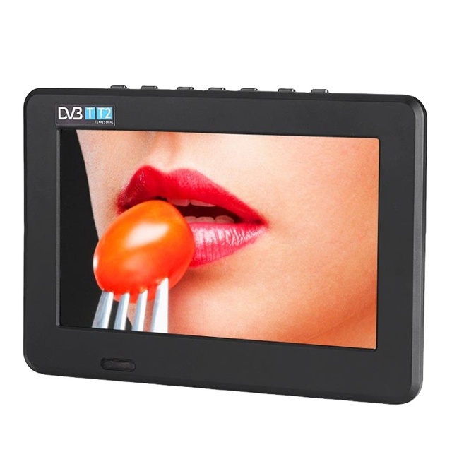 CE RoHs FCC Mini Portable Tv 7inch LED/LCD Display Portable Digital TV With Built-in 1500 MAh Battery Television With TVB-T2