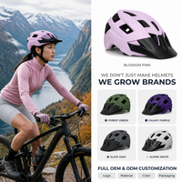 Casque de VTT pour adultes personnalisable OEM ODM avec lumière LED rechargeable par USB, motif à pois, léger, casques de vélo personnalisables