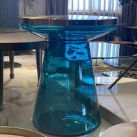 Table basse ronde créative en verre, mobile, moderne, dorée, pour salon, simple, d'angle, transparente, pour canapé