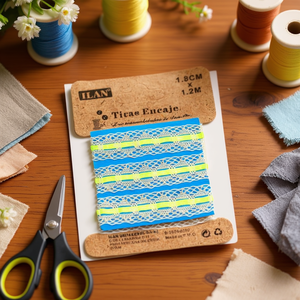 Cinturini in pizzo Ilan 1,8 cm x 1,2 m gialli per lavori artigianali - Product Image 2