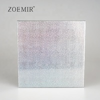 Palette de fards à paupières vide en carton 4 couleurs, palette de maquillage magnétique argentée avec miroir, emballage carré pour blush et contour