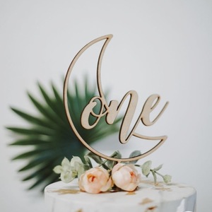 Décoration de gâteau en bois « Un an » pour fête d'anniversaire, nouveau-né, 1er anniversaire, baby shower, fête d'enfants, anniversaire de mariage - Product Image 2
