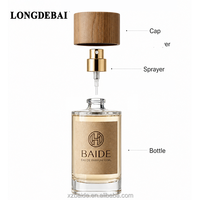 Flacon pulvérisateur de parfum cylindrique transparent en gros 50ml 30ml 200ml 250ml 100ml, flacon de parfum vide en verre avec emballage boîte