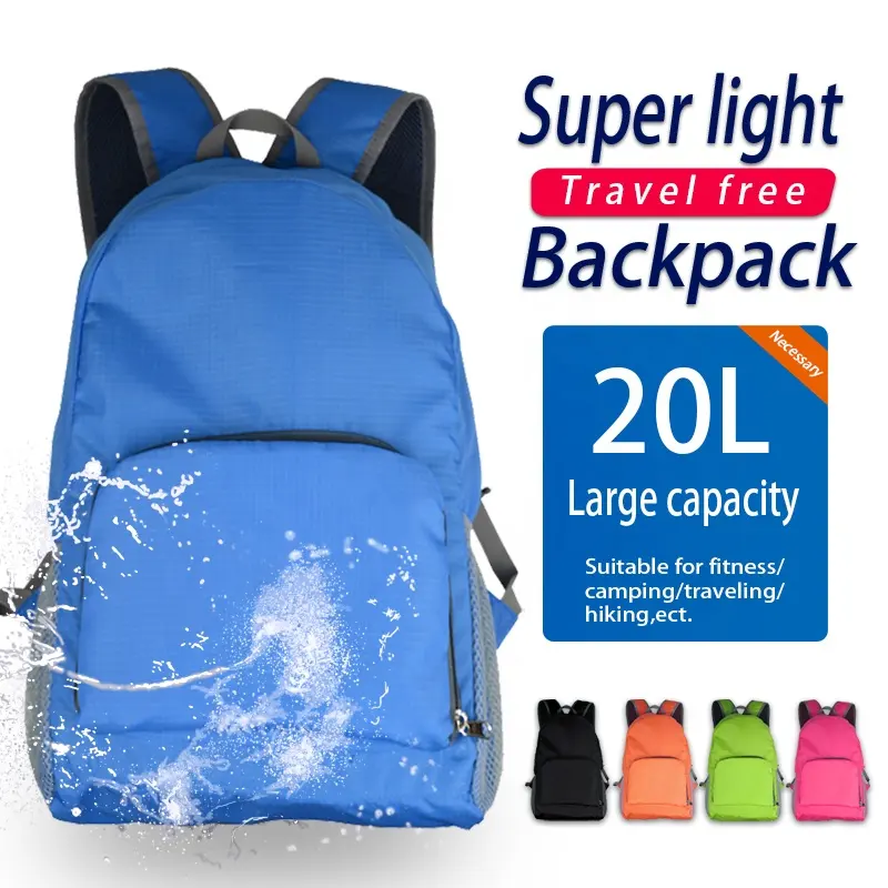 Low MOQ Manufacturer Direct Promotional Backpack Custom Logo Portable Unisex Folding Lightweight Backpacks