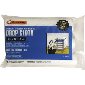 Clear Polyethylene Drop Cloths 9' X 12' X 1Mil 3 Pack General Grade Transparent <b>Film</b> - Product Image 2